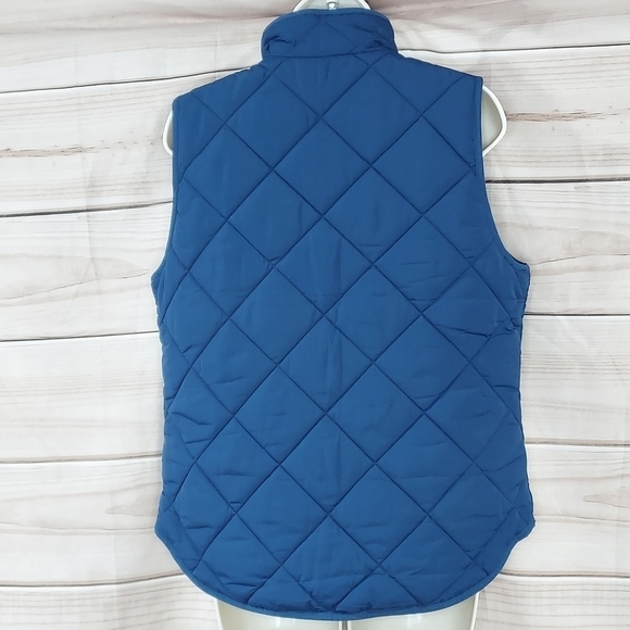 JCrew quilted puffer mercantile vest full zip front pockets navy blue M - Picture 8 of 11
